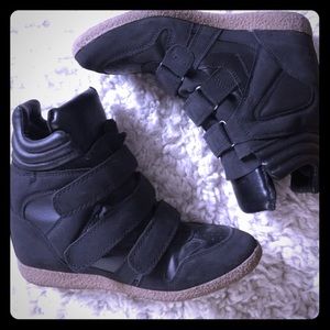 Black Wedge Sneakers Similar to Isabel Marent